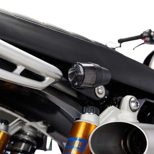 Plug & Play Retro LED Turn Signals for Triumph Scrambler 1200 | Rear Frame Mount