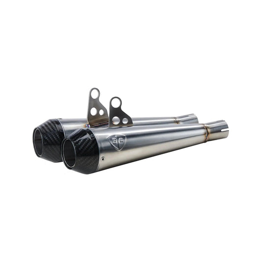 3.5 Predator Carbon Slip-On Exhaust for Triumph Bonneville Mag Wheel – Brushed