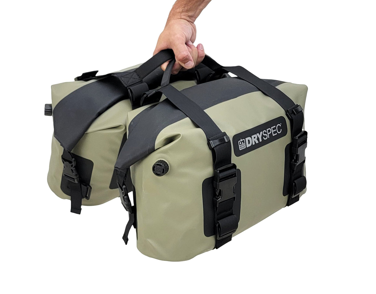 DrySpec D20 Waterproof Drybag Saddle Bag System - Moss Green