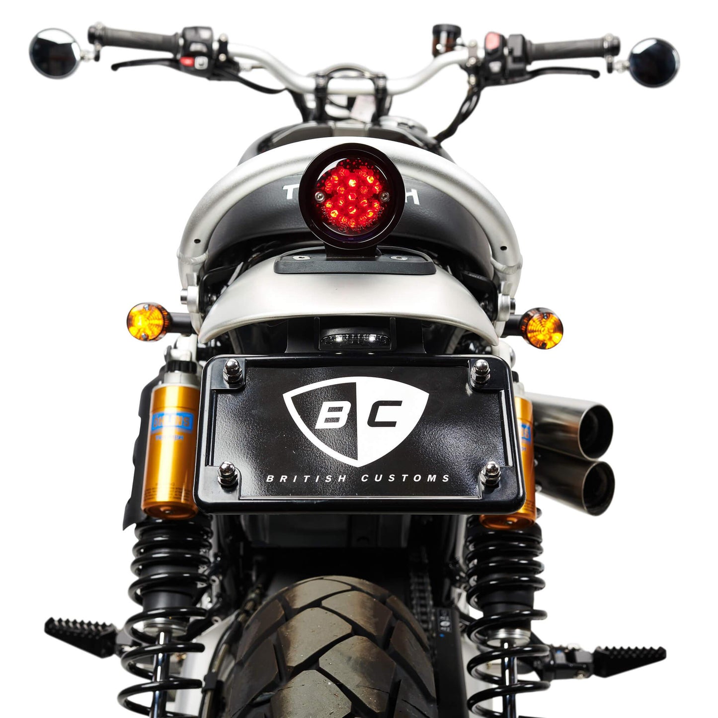 Plug & Play Retro LED Turn Signals for Triumph Scrambler 1200 | Rear Frame Mount