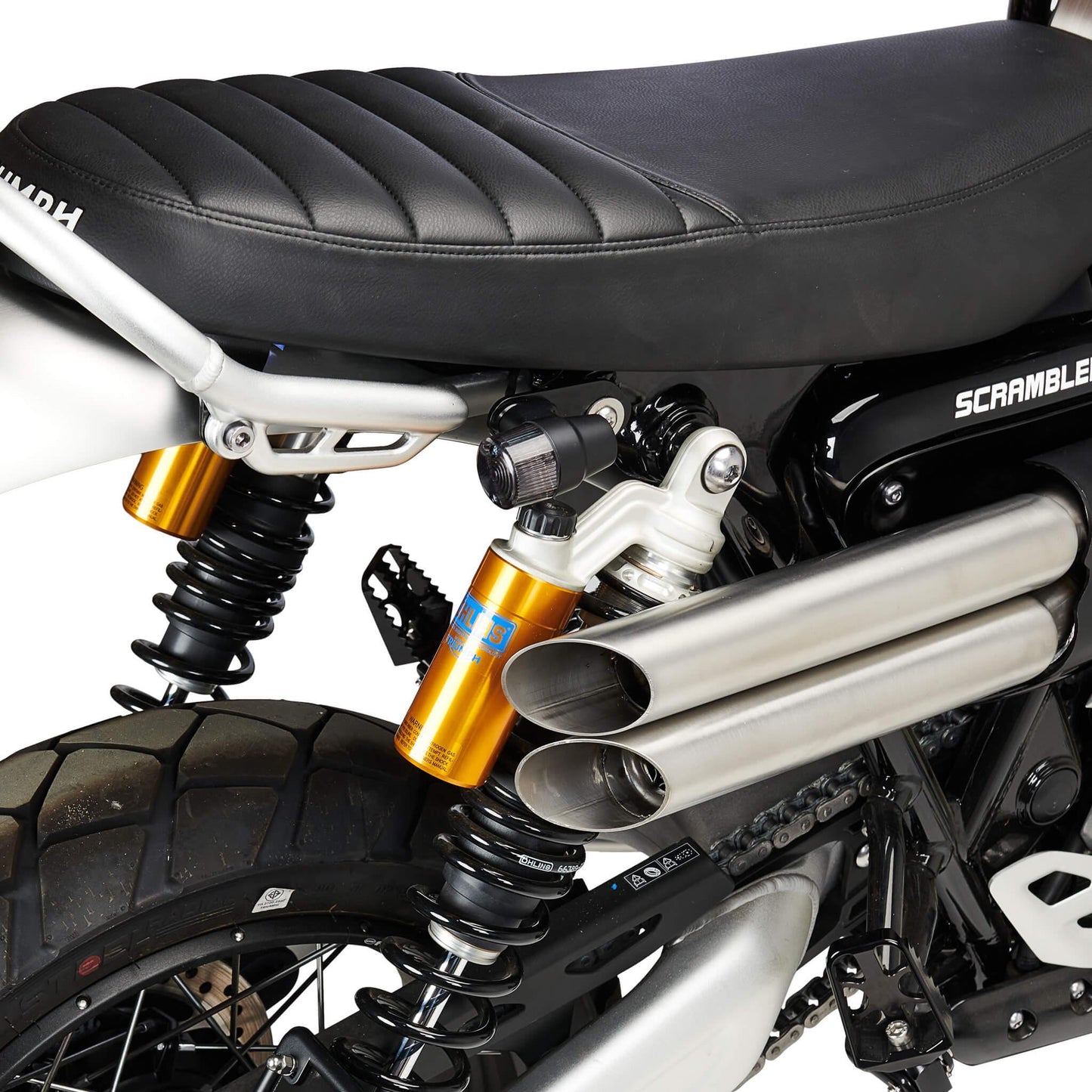 Plug & Play Retro LED Turn Signals for Triumph Scrambler 1200 | Rear Frame Mount